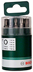   10 - Standard      Torx (T)  ,  ; T10; T15; T20; T25 (2 .); T27; T30; T40 (2 .); 25