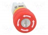 Switch: emergency stop with key; 2-position; 22mm; red; IP65