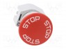 Switch: emergency stop; 2-position; 22mm; red; Illumin: none; IP65