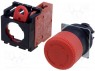 Switch: emergency stop; 1-position; NC; 3A/230VAC; 22mm; red; IP65