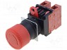 Switch: emergency stop; 1-position; NC x2; 3A/230VAC; 22mm; red