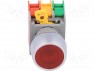 Switch: push-button; 1-position; NC + NO; 3A/230VAC; 22mm; red