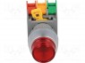 Switch: push-button; 1-position; NC + NO; 3A/230VAC; 22mm; red