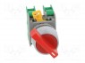 Switch: rotary; 1-position; NO x2; 3A/230VAC; 22mm; red; IP65