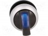 Switch: rotary; 3-position; 22mm; blue; Illumin: M22-FLED,M22-LED