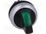 Switch: rotary; 3-position; 22mm; green; Illumin: M22-FLED,M22-LED