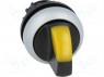 Switch: rotary; 3-position; 22mm; yellow; IP67; Ø22.5mm; -25÷70°C