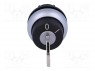 Switch: rotary with key; 1-position; 22mm; black; Illumin: none