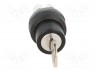 Switch: rotary with key; 2-position; 22mm; black; Illumin: none