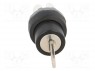 Switch: rotary with key; 3-position; 22mm; black; Illumin: none