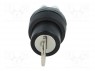 Switch: rotary with key; 3-position; 22mm; black; Illumin: none