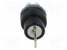 Switch: rotary with key; 3-position; 22mm; black; Illumin: none