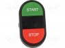 Switch: double; 1-position; 22mm; green/red; Illumin: none; IP66