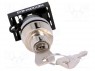 Switch: rotary with key; 3-position; 22mm; grey; IP40; 70000cycles