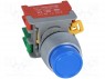 Switch: push-button; 1-position; NC + NO; 3A/230VAC; 22mm; blue