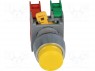 Switch: push-button; 1-position; NC + NO; 3A/230VAC; 22mm; yellow