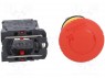 Switch: emergency stop; 2-position; NC x2; 3A/240VAC; 22mm; red