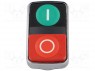 Switch: double; 1-position; 22mm; green/red; Illumin: none; IP66