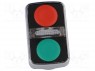 Switch: double; 1-position; 22mm; green/red; IP66; Pushbutton: flat