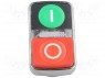 Switch: double; 1-position; 22mm; green/red; IP66; Ø22mm; -25÷70°C