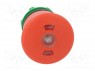 Switch: emergency stop; 2-position; 22mm; red; Illumin: LED; IP66