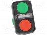 Switch: double; 1-position; 22mm; green/red; IP66; Pushbutton: flat