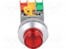 Switch: push-button; 1-position; NC + NO; 30mm; red; IP65; -20÷60°C