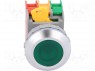 Switch: push-button; 1-position; NC + NO; 30mm; green; IP65; Ø30mm