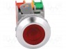 Switch: push-button; 1-position; NC + NO; 30mm; red; IP65; -20÷60°C