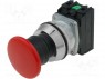 Switch: push-button; 1-position; NC + NO; 30mm; red; IP66; -15÷30°C