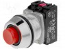 Switch: push-button; 1-position; NC + NO; 30mm; red; IP66; -15÷30°C