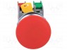 Switch: push-button; 1-position; NC + NO; 30mm; red; IP65; -20÷60°C