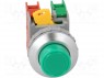 Switch: push-button; 1-position; NC + NO; 30mm; green; IP65; Ø30mm