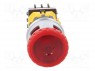 Switch: emergency stop; 2-position; NC x2; 30mm; red; LED 24VAC/DC