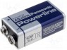 Battery: alkaline; 9V; 6F22; non-rechargeable