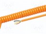 Wire: coiled; 2x0,75mm2; unshielded; PUR; orange; 300/500V; 0.3m