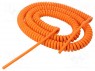 Wire: coiled; 2x1,5mm2; unshielded; PUR; orange; 450/750V; 1.5m; 6m