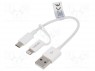 ;  USB A, micro USB B, Apple Lightning