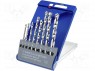 Drill set; concrete; Ø: 10mm,3mm,4mm,5mm,6mm,7mm,8mm,9mm; steel