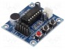 Module: audio; sound recorder; 3÷5VDC; IC: ISD1820; pin strips