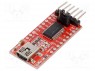 : ; USB-UART; 3,3÷5DC; FT232RL; USB B mini